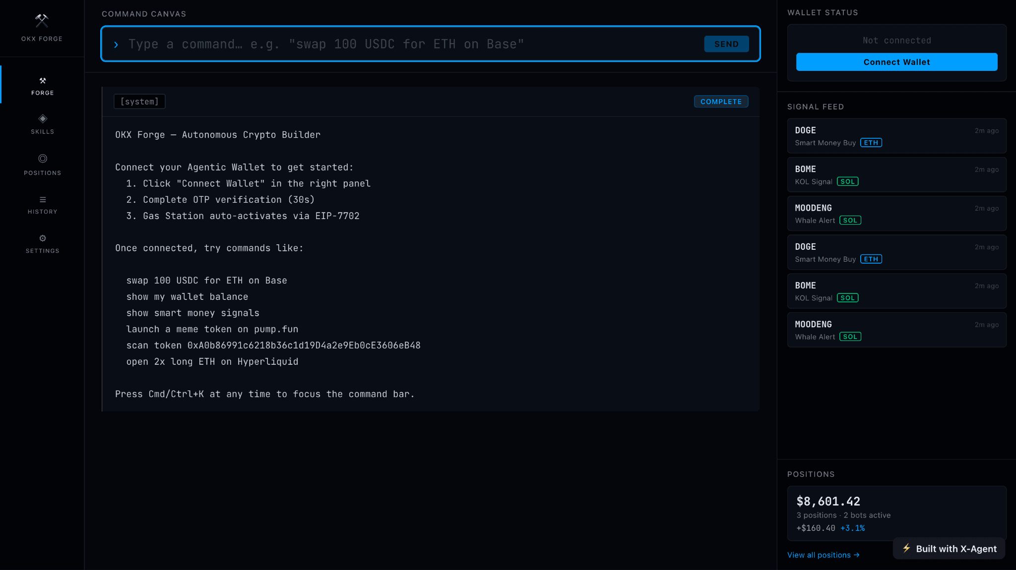 OKX Forge — agent built on XAgent